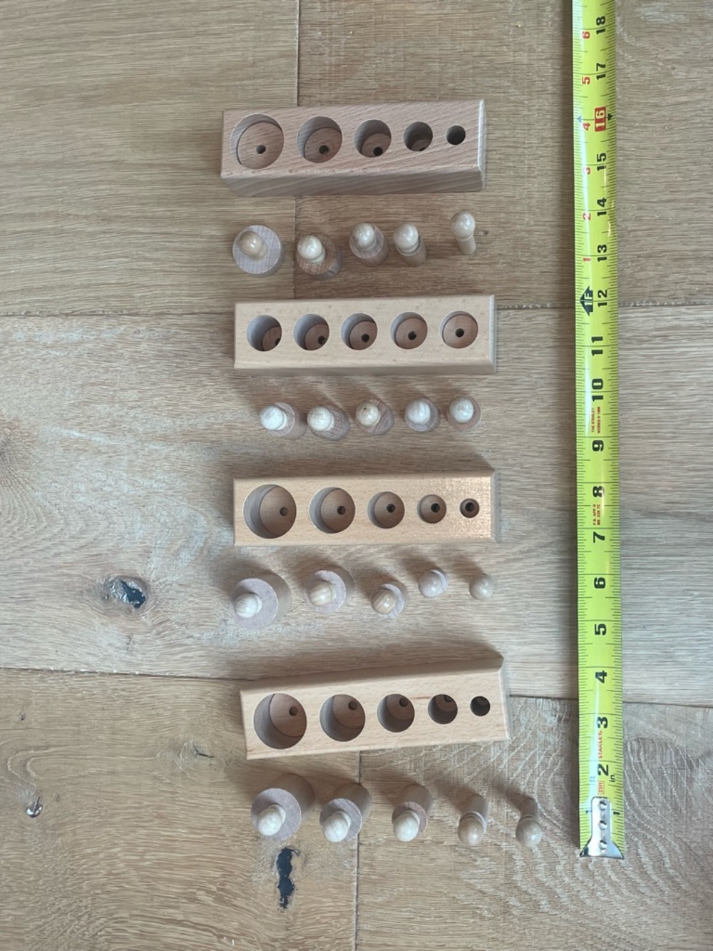 Montessori Knobbed Cylinder Blocks (small) - Picture 4 of 5